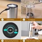 KLT KYMQ-37A-H-BS 2Pcs Rechargeable Electric Pepper Grinder Kitchen Tool (BPA Free, No FDA Certification)