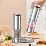 KLT KYMQ-37A-H-BS 2Pcs Rechargeable Electric Pepper Grinder Kitchen Tool (BPA Free, No FDA Certification)
