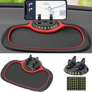 Multifunction Car Anti-Slip Mat with Auto Phone Holder and Extra Large Pad for Phones, Keys, Gadgets