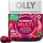 OLLY Women's Multivitamin Gummy, Vitamins A, D, C, E, Biotin, Folic Acid, Adult Chewable Vitamin, Berry Flavor, 45 Day Supply - 90 Count