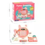 JJT816 Cute Rabbit Cash Registers Pretend Play Set Supermarket Checkout Counter Toys for Children