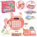 JJT816 Cute Rabbit Cash Registers Pretend Play Set Supermarket Checkout Counter Toys for Children