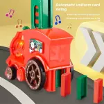 YLF938 Electric Domino Train Set for Kids, Christmas Early Learning Toy with 80Pcs Blocks