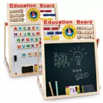 Wooden Art Easel Magnetic Whiteboard Chalkboard Kids Drawing Board Educational Toy