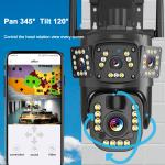 4K 8MP Dual Lens Solar 4G WiFi PTZ Camera 20X Optical Zoom Auto Tracking Humanoid Detection Outdoor CCTV Security Camera