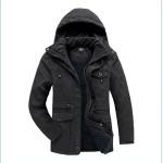 New Men's Jacket WINTER USA SIZE Large SIZE Lamb Fleece JACKETS Hooded Cotton Thickened Multi Pocket Casual Mid Length Coat