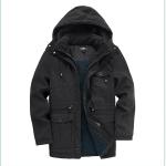 New Men's Jacket WINTER USA SIZE Large SIZE Lamb Fleece JACKETS Hooded Cotton Thickened Multi Pocket Casual Mid Length Coat