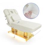 Luxury Beauty Salon Spa Studio Uesd Massage Table Bed Golden Metal Base With Heating Electric Blanket Beauty Massage Table