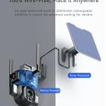 Sim Card 4K 10XZoom Surveillance Solar Powered Outdoor Security Camera Alarm Linkage Dual Lens CCTV 4G Solar PTZ Camera