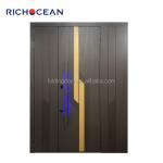 Luxury Villa Main Black Cast Aluminum Security Front Entry Door External Entrance Metal Swing Armored Doors