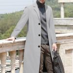 Fashion Formal Men's Stylish Casual Long Windbreaker Clothes Coat Winter Plus Size with Button