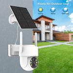 4MP Solar Camera PTZ with Battery Two Way Audio PIR 8000mA Large Battery Solar CCTV Camera