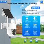 4MP Solar Camera PTZ with Battery Two Way Audio PIR 8000mA Large Battery Solar CCTV Camera