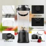 Ultra-Quiet Smart Portable Blender and Mini Juicer 6 Blades USB-C 4000mAh Smoothie Maker with Ice Crushing