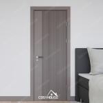 Luxury Apartment Internal Flush Doors Modern Design with groove Flush Doors Interior House Wood Doors for Houses Interior 2024