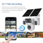 SECTEC 3 Screen 4G&Wifi Solar Wireless Surveillance PTZ Camera 4K U-box 3 Lens CCTV Outdoor Security 4G Sim Card Solar Camera