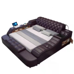 Smart Modern Leather Tatami Bedroom Storage Multi-Functional King Size Up-Holstered Bed Set Royal Style Sex Bedroom Massage Bed