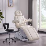Luxury Body Therapy Spa Treatment Salon Cosmetic Eyelash Electric 3 Motor Lash Extension Bed Beige Beauty Massage Table