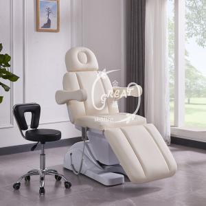 Luxury Body Therapy Spa Treatment Salon Cosmetic Eyelash Electric 3 Motor Lash Extension Bed Beige Beauty Massage Table