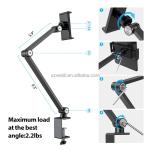 New Upgraded Multi Angle 360 Adjustable Foldable Arm Lazy Stand Metal Desktop Tablet Holder for Desk Bed Clip Bracket Smartphone