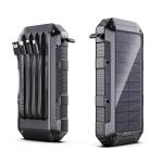 20000mAh Dual USB Waterproof Solar Power Bank Mobile Power Supply Holder Type-C DC Input Polymer Lithium Battery Over-Charging