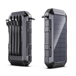 20000mAh Dual USB Waterproof Solar Power Bank Mobile Power Supply Holder Type-C DC Input Polymer Lithium Battery Over-Charging