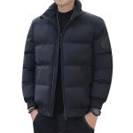 Men's Classic Polyester Padded Winter Jacket With Stand Collar Low Price Warm Casual Coat With Zipper Closure Filling Material