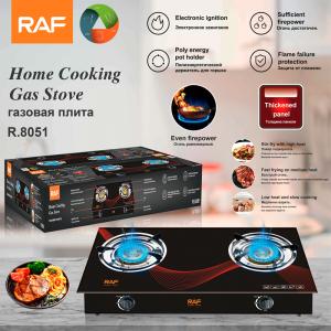 2025 New Gas Stove Black Home Cooking Safe Propane Gas Cooktop 2 Burners Kitchen Gas Burner