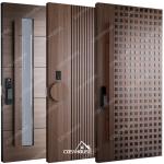 Luxury European Style Flat External Wooden Door Modern Plywood Solid Timber for Villa Front Entry Main Door for Home Exterior