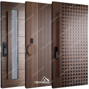 Luxury European Style Flat External Wooden Door Modern Plywood Solid Timber for Villa Front Entry Main Door for Home Exterior