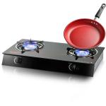 2025 New Gas Stove Black Home Cooking Safe Propane Gas Cooktop 2 Burners Kitchen Gas Burner