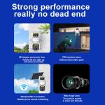 8MP 4G Solar Panel Low Power HD Wireless PTZ Camera 4K Dual Lens Outdoor Security 4G Sim Card Solar CCTV Camera