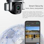 Sim Card 4K 10XZoom Surveillance Solar Powered Outdoor Security Camera Alarm Linkage Dual Lens CCTV 4G Solar PTZ Camera
