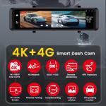 4K Dashcam 4G Car Camera 11.26 Inch Car Dvr Mirror Dashcam With GPS Nav ADAS+BSD Video Recorder Fleet Management Monitor