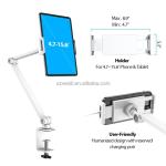 New Upgraded Multi Angle 360 Adjustable Foldable Arm Lazy Stand Metal Desktop Tablet Holder for Desk Bed Clip Bracket Smartphone