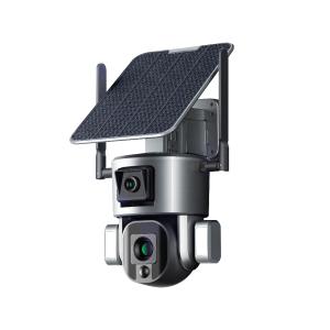 2025 4K High Quality HD Video 4G Solar Camera Waterproof Wireless 4K Dual Lens Low Power PTZ Wifi Solar 4G Camera