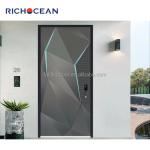 Luxury Villa Main Black Cast Aluminum Security Front Entry Door External Entrance Metal Swing Armored Doors