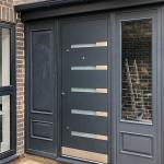 Hall Apartments Villas Custom Modern Entry Door Anti-Theft & Anti-Pry Design Aluminum Alloy with Tempered Glass Entrance Door