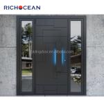 Luxury Villa Main Black Cast Aluminum Security Front Entry Door External Entrance Metal Swing Armored Doors