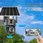 8MP 4K Solar Battery Powered Camera 4G Wifi Ptz Waterproof Outdoor Dual Lens Night Vision Video Cctv Solar Camera System