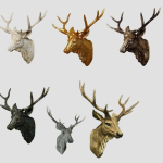 Faux Deer Head, Faux Taxidermy Animal Head Wall Decor Handmade Farmhouse Decor Resin Home Decoration Accessories Modern for Wall