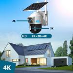 4G 4K2 Lens 2 Way Audio Solar Power Ptz Camera Security Camera CCTV Camera