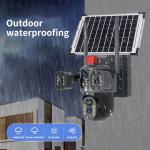 8MP 4Lens 3Screens 4K 4G Sim Card Solar Outdoor Low Power Network Cameras 360 PTZ IP CCTV Wireless WIFI Night Vision