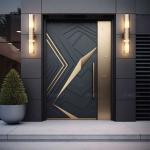 Cast Aluminum Blast Door With Anti-Theft Function Chinese Design Style Polymer Waterproof Security Front Door for Outdoor Entry