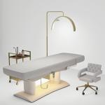 Modern Simple Salon Furniture Massage Table and Bed Luxury 4 Motors Electric Adjustable White Facial Lash Beauty Bed with Lights