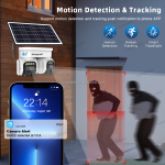 Hongnaer Dual Lens 8MP 4G LTE Solar Panel Low Powered PTZ Security Camera Outdoor Surveillance 4K 4G Sim Card Solar CCTV Camera