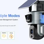 2025 4K High Quality HD Video 4G Solar Camera Waterproof Wireless 4K Dual Lens Low Power PTZ Wifi Solar 4G Camera