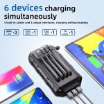20000mAh Dual USB Waterproof Solar Power Bank Mobile Power Supply Holder Type-C DC Input Polymer Lithium Battery Over-Charging