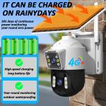 4G 4K2 Lens 2 Way Audio Solar Power Ptz Camera Security Camera CCTV Camera