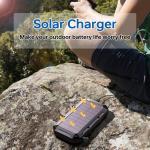 20000mAh Dual USB Waterproof Solar Power Bank Mobile Power Supply Holder Type-C DC Input Polymer Lithium Battery Over-Charging